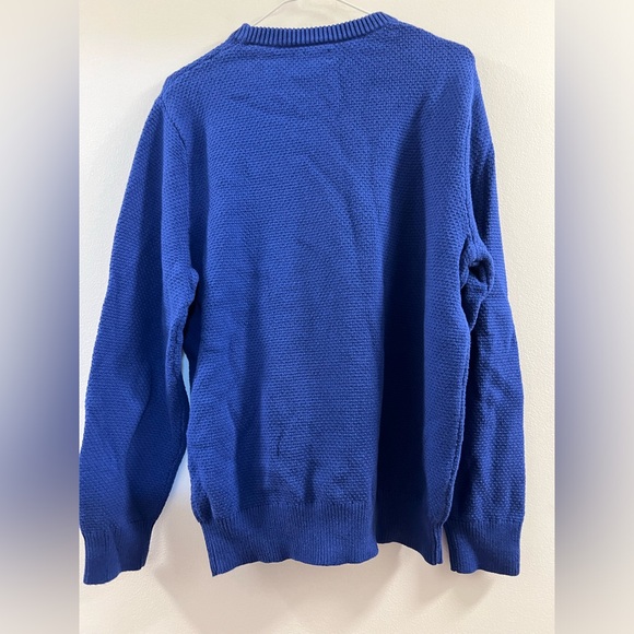 15. J. Crew Mens Blue Cotton Crewneck Sweater Moss Stitch Pullover - Picture 3 of 12